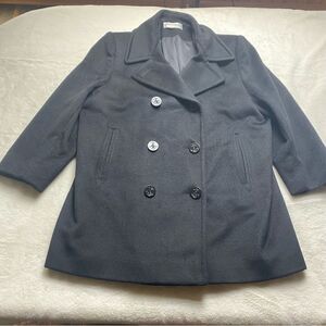 Forecaster of Boston Vintage Black Wool Blend Pea Coat Size 12
